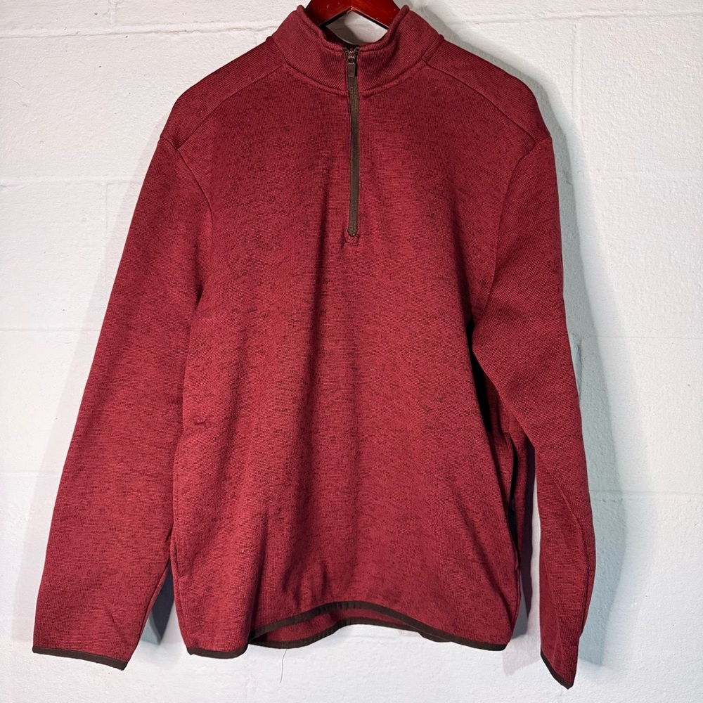 PGA Red Heathered Quarter Zip Jacket